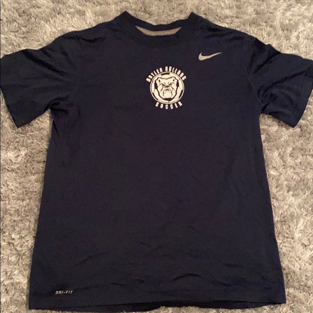 navy blue butler bulldogs soccer dri-fit tee